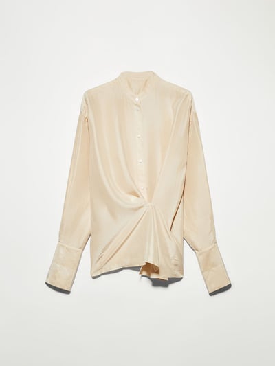 MAX&Co.真絲不對稱褶飾襯衫3