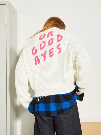 MAX&Co.羊毛混紡刺繡字母羅紋毛衣6