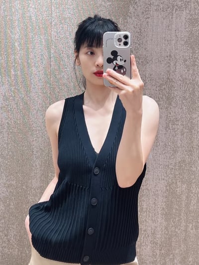 MaxMara修身羅紋開襟背心8