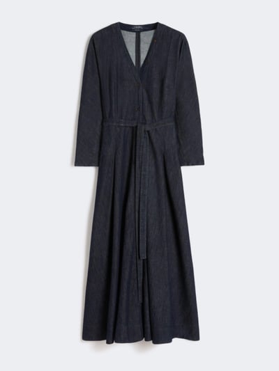 S MaxMara牛仔七分袖繫腰長洋裝1