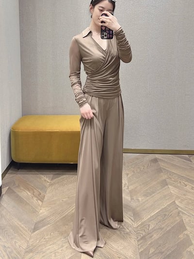 MaxMara高腰垂感寬褲2