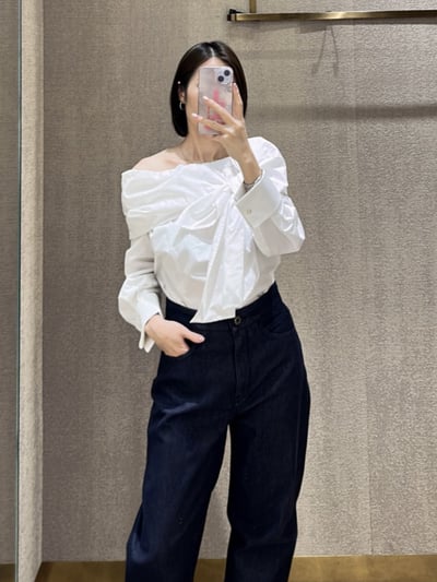 MaxMara不對稱領披肩襯衫3