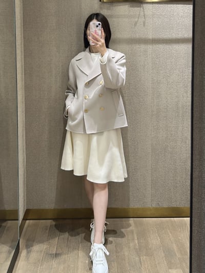 S MaxMara羊毛雙排扣短大衣6