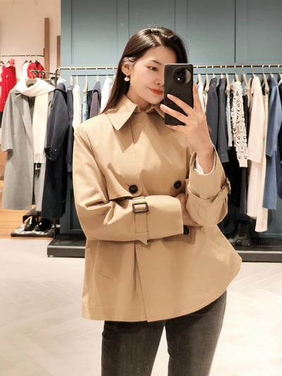 WEEKEND經典款雙排扣短版風衣2