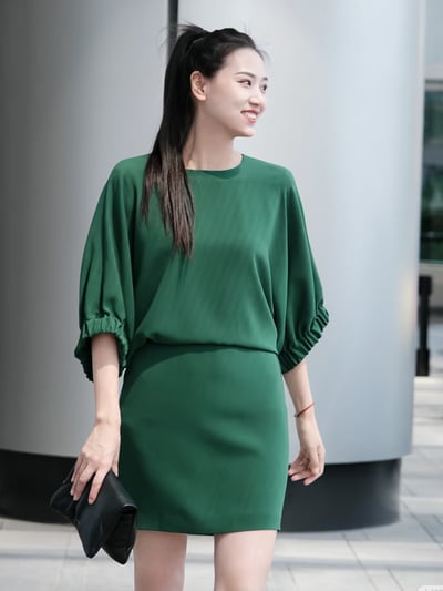 MaxMara翼狀五分袖連身短裙4