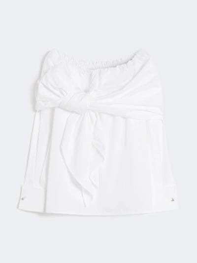 MaxMara不對稱領披肩襯衫1