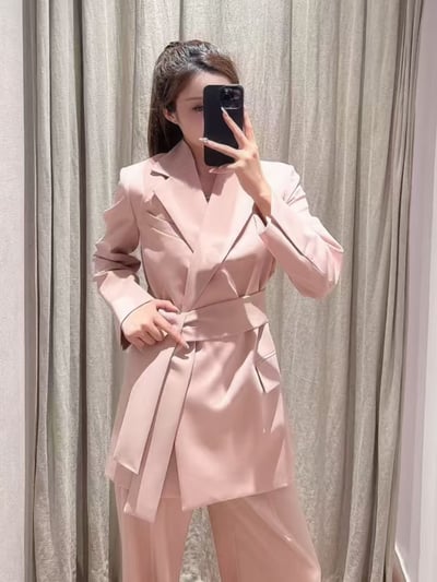 WEEKEND羊毛繫腰西裝外套2