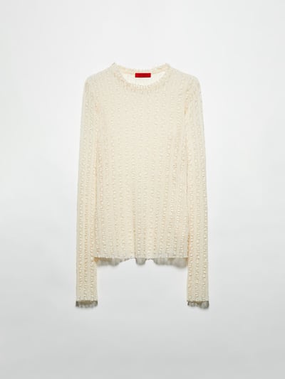 MAX&Co.半透蕾絲針織上衣1