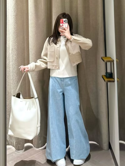 MaxMara羊毛羊絨混紡落肩短外套3