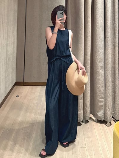 S MaxMara無袖連身寬褲4