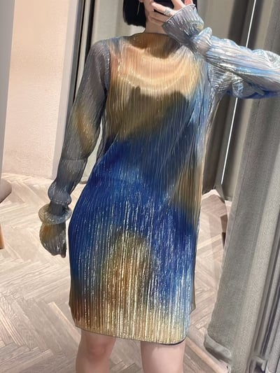 MAX&Co.渲染印花薄紗洋裝5