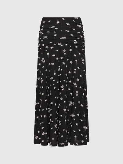 MARELLA不對稱荷葉邊印花長裙1