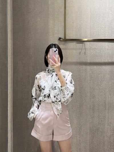 MaxMara Studio真絲雪紡印花襯衫2