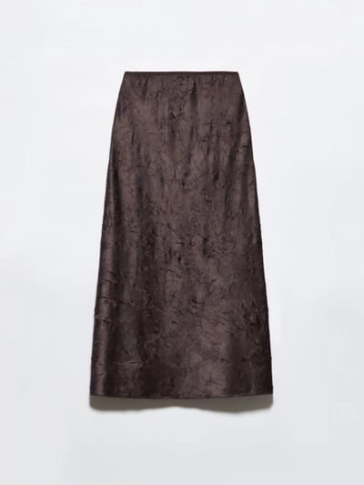 MAX&Co.緞面褶皺鉛筆裙1