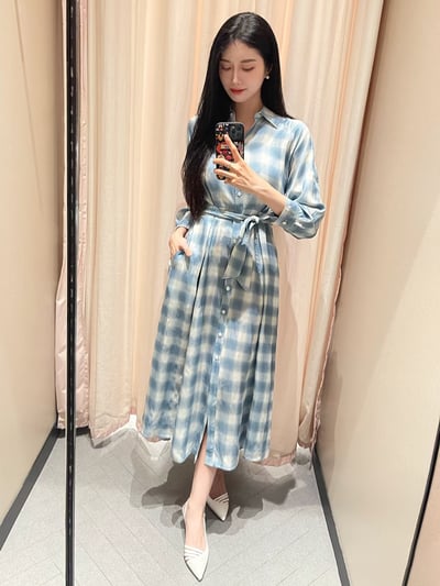 MARELLA七分袖印花襯衫裙5