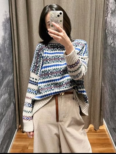 WEEKEND羊毛粗呢提花毛衣2