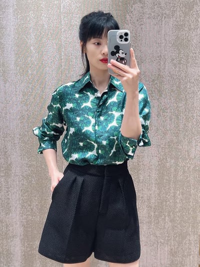 MaxMara真絲印花長袖襯衫4