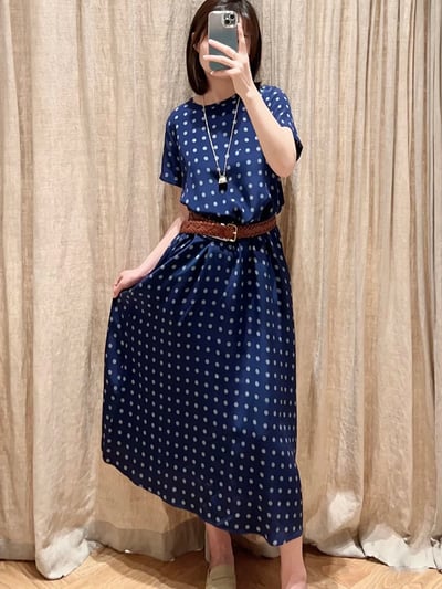 WEEKEND真絲印花圓領洋裝2