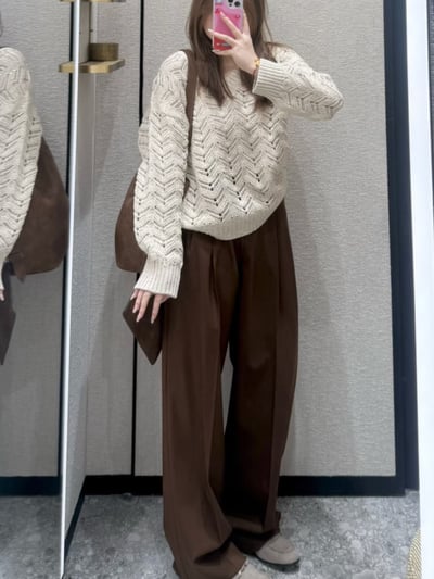 MaxMara Studio鏤空亮片V領毛衣4