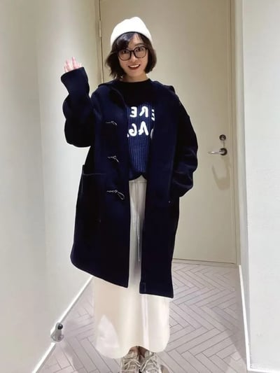 MAX&Co.羊毛混紡牛角扣粗呢大衣2