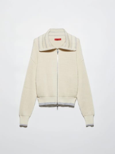 MAX&Co.金銀絲羅紋針織外套1