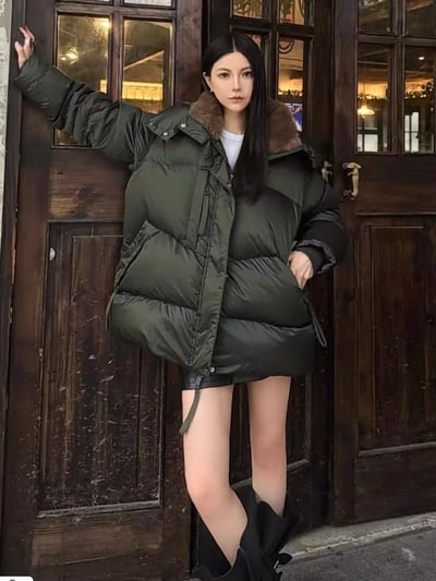 MAX&Co.蛋形可拆帽短款防水羽絨服6