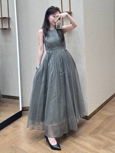 S MaxMara真絲混紡無袖洋裝6