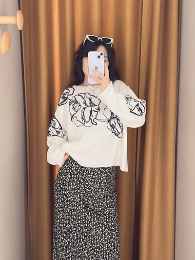 MAX&Co.羊毛混紡花卉刺繡毛衣4