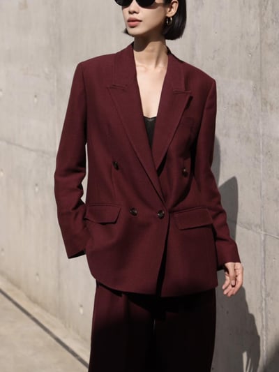 MARELLA羊毛混紡雙排扣西裝外套2