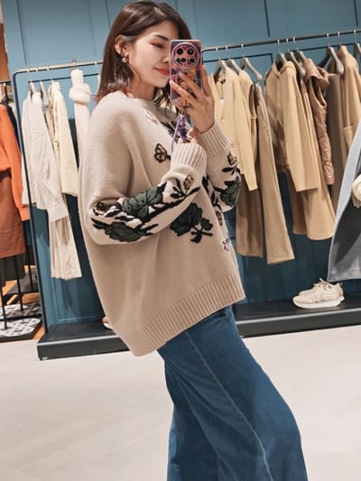 WEEKEND羊毛嵌花寬鬆毛衣6