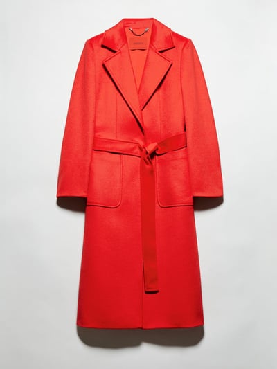 MAX&Co.經典款羊毛翻領繫腰大衣4