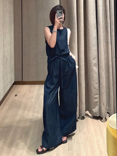 S MaxMara無袖連身寬褲2