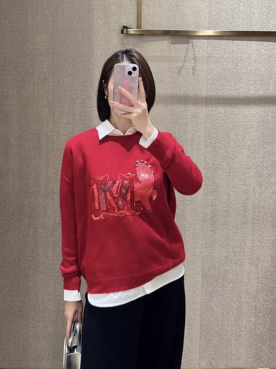 MaxMara羊毛羊絨混紡水鑽刺繡毛衣4