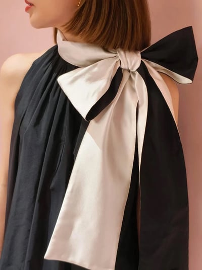 MaxMara真絲繫脖無袖短洋裝7