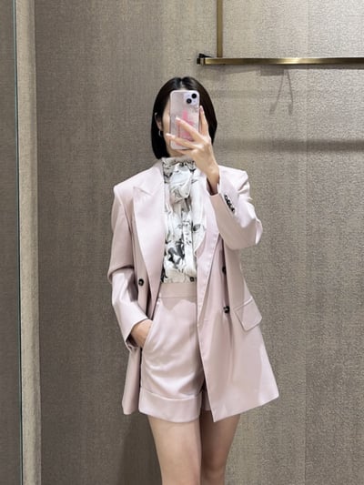 MaxMara羊毛馬海毛混紡雙排扣西裝外套2