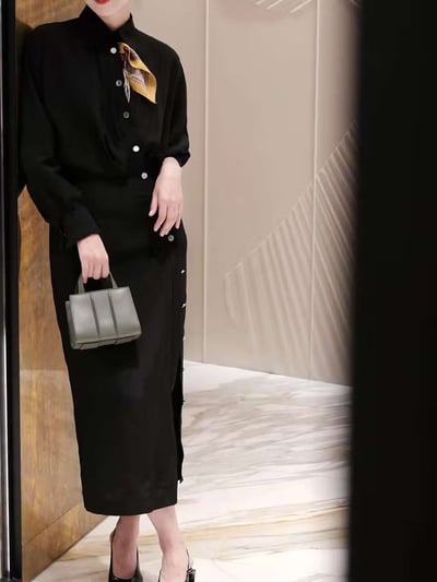 SPORTMAX不對襯鈕扣襯衫裙6