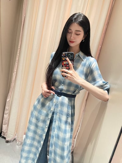 MARELLA七分袖印花襯衫裙6