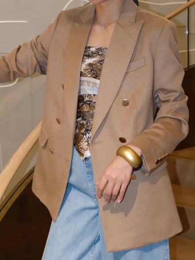 MaxMara駝絨修腰雙排扣西裝外套3