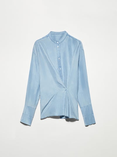 MAX&Co.真絲不對稱褶飾襯衫4