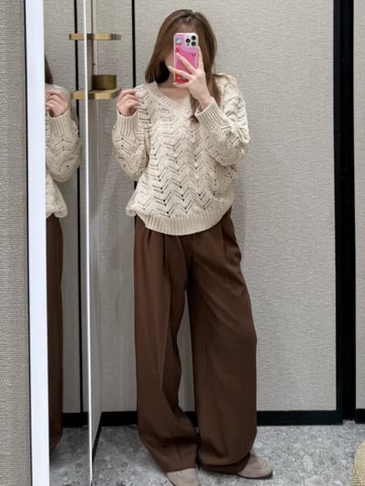 MaxMara Studio鏤空亮片V領毛衣3