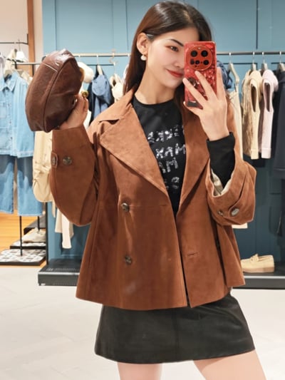 WEEKEND麂皮雙排扣西裝外套2