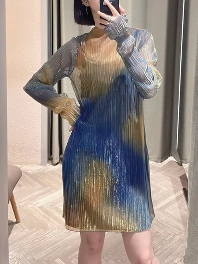 MAX&Co.渲染印花薄紗洋裝4