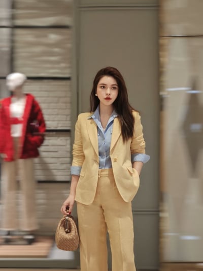 WEEKEND亞麻單扣西裝外套2