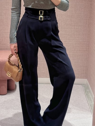 MARELLA縐紗高腰長褲3