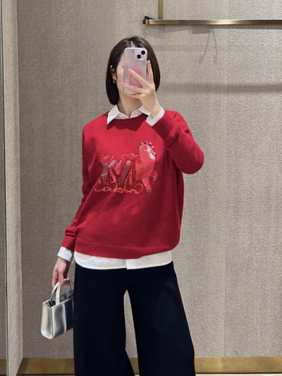 MaxMara羊毛羊絨混紡水鑽刺繡毛衣5