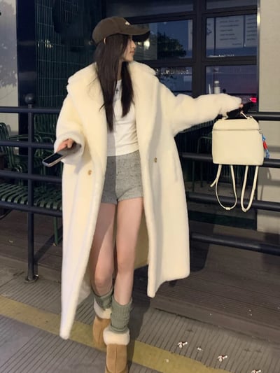 MaxMara經典款翻領雙排扣泰迪大衣2