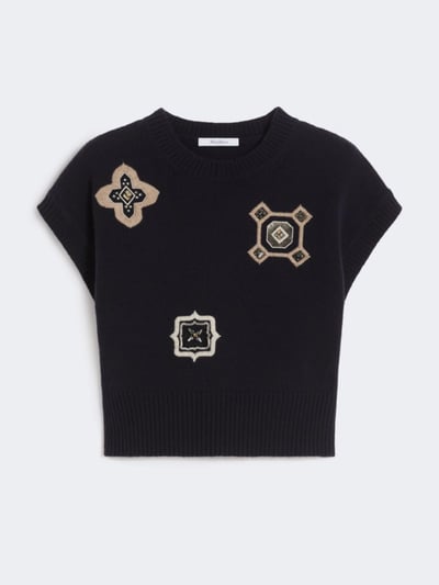 MaxMara羊毛羊絨混紡短毛衣3