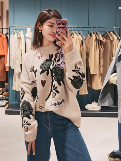 WEEKEND羊毛嵌花寬鬆毛衣2