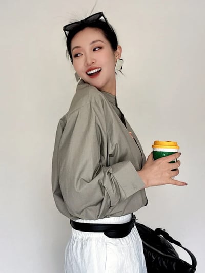 MAX&Co.立領後背褶皺寬版襯衫5