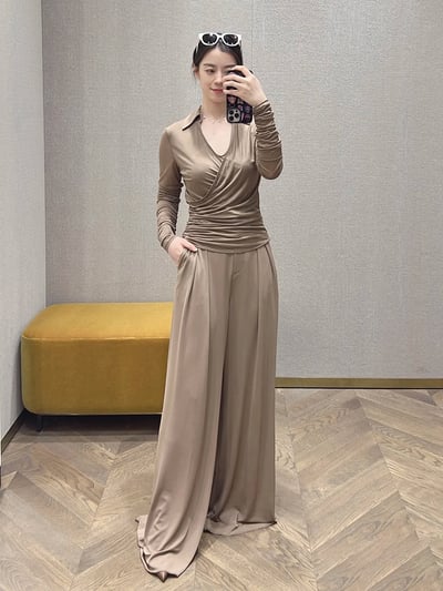 MaxMara高腰垂感寬褲3